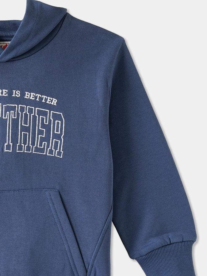 Boys Cotton Relaxed Fit Hooded Graphic Hoodie