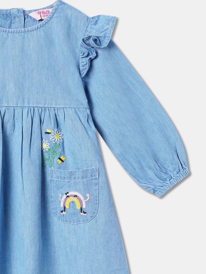 Girls Embroidered Fit & Flare Dress image number 2