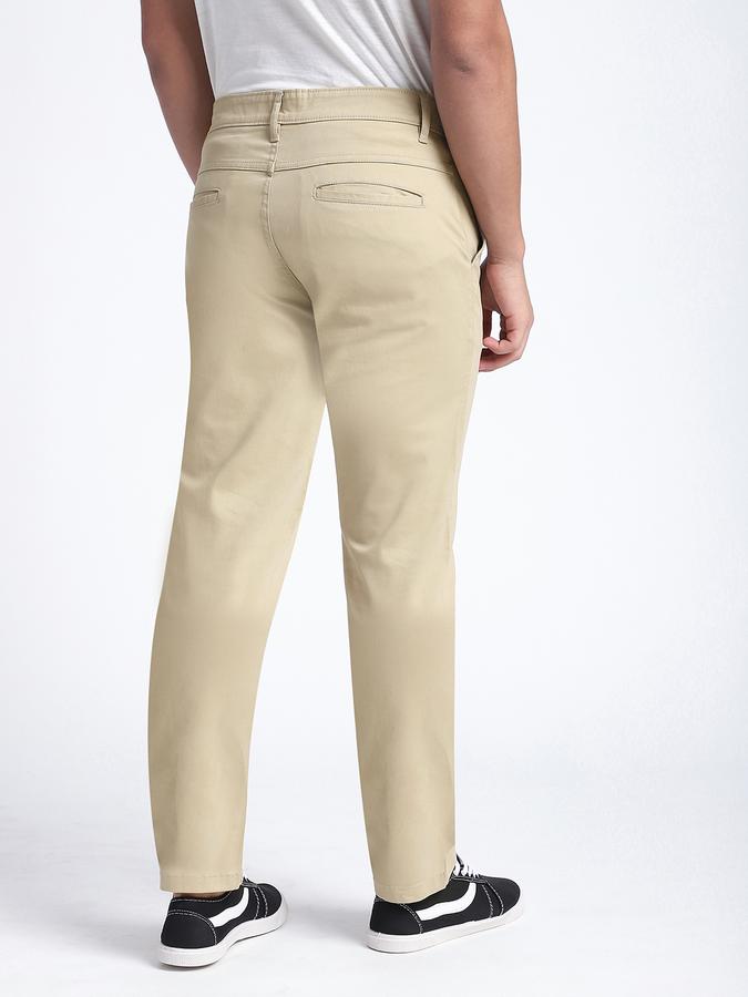 Men Cotton Straight Fit Flat Front Chino Pants