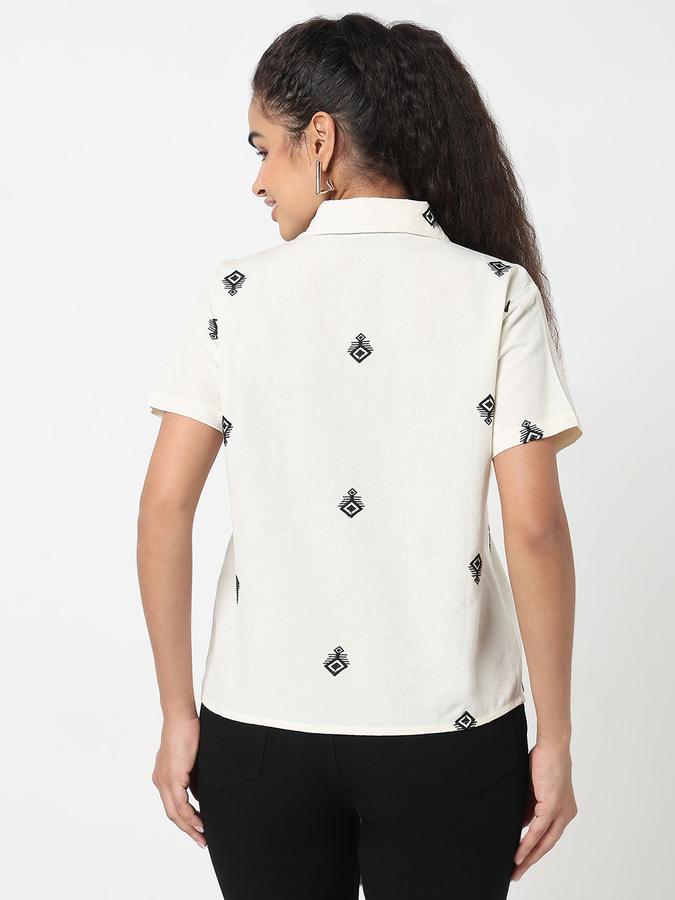 R&B Women Ivory Embroidered Shirt