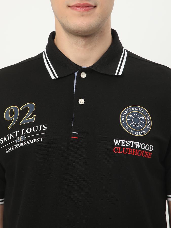 Men Embroidered Regular Fit Polo T-Shirt data-index=