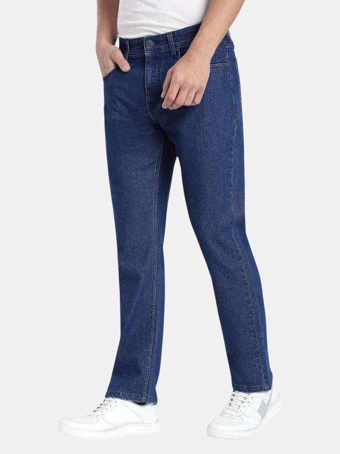R&B Navy Blue Straight Fit Men Mid Rise Jeans