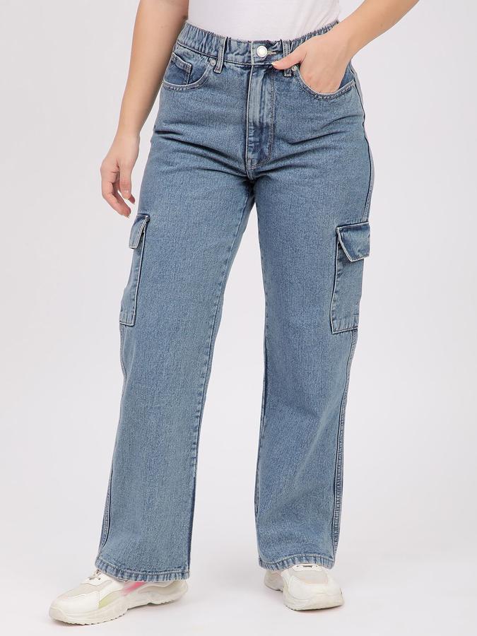 R&B Women Mid Blue Regular Fit High-Rise Jeans