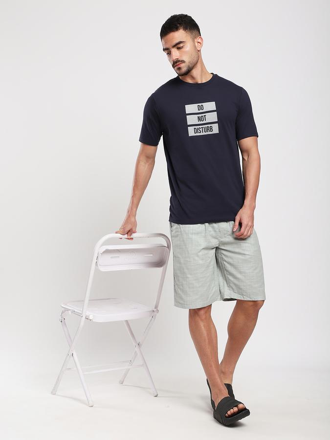 Men Cotton Relaxed Fit Solid Drawstring Sleep Shorts