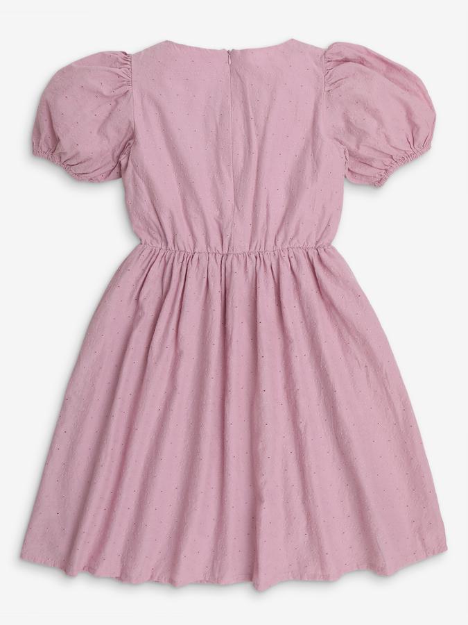 Girls Embroidered Fit & Flare Dress image number 2