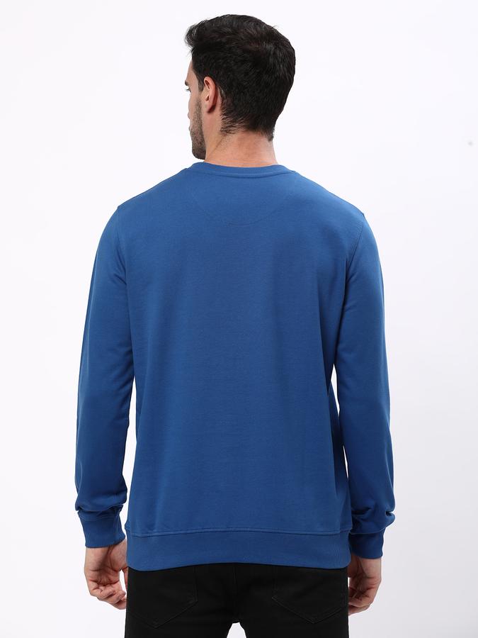 Men Cotton Regular Fit Crew Neck Graphic Sweatshirt