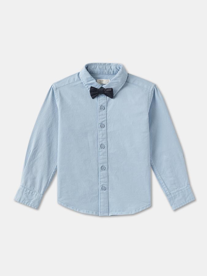 Boys Solid Full Sleeves Shirt with Trousers Fashion Set