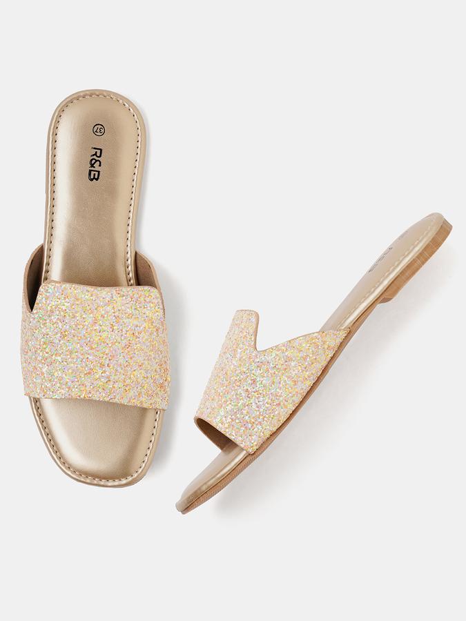 R&B Women Gold Flat Sandals image number 0