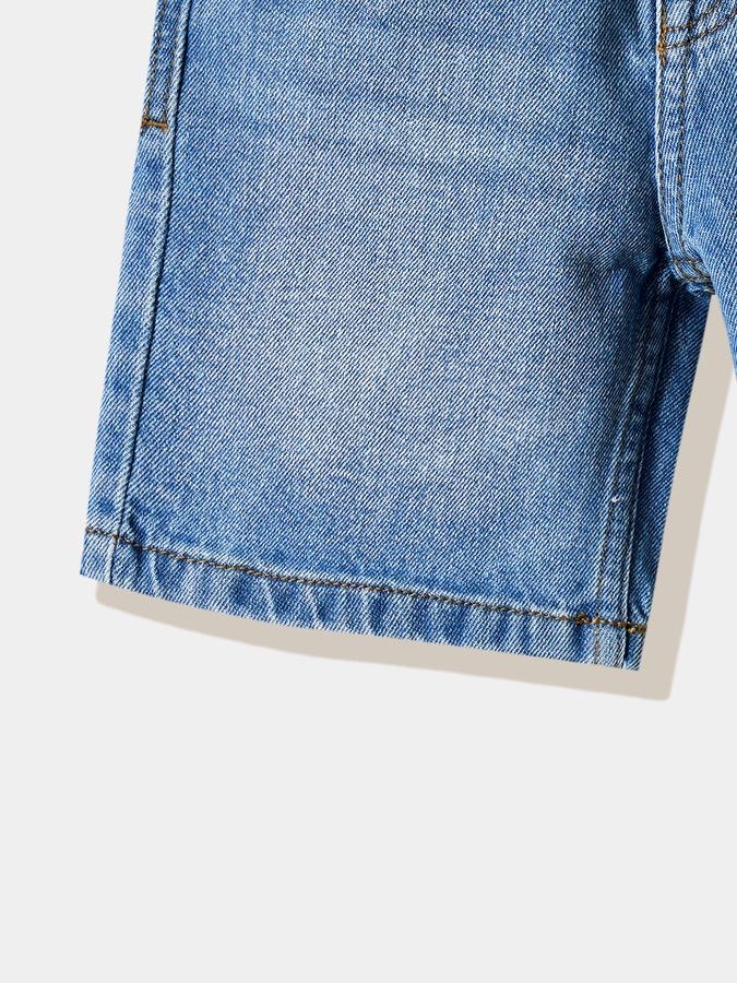 Boys Cotton Regular Fit Zipper Fly Clean Hem Shorts