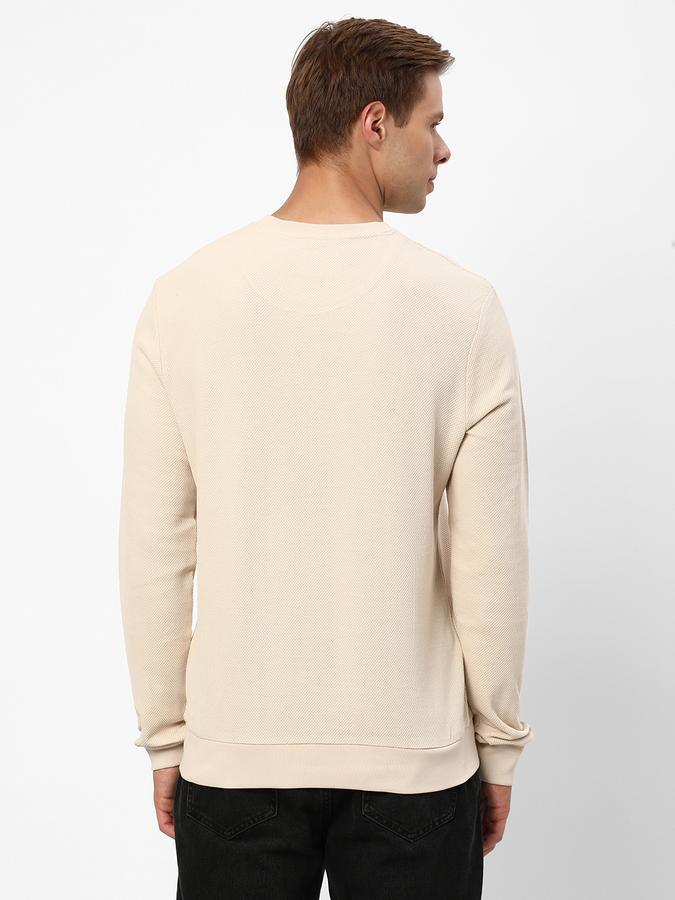 Men Cotton Regular Fit Crew Neck Solid Sweatshirt
