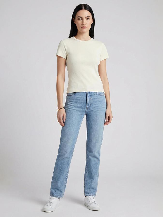 R&B Yellow Solid Women Fitted Top 