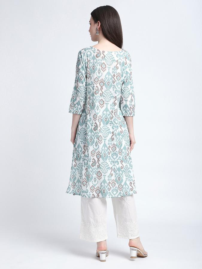 R&B Women's Aqua Printed Kurta