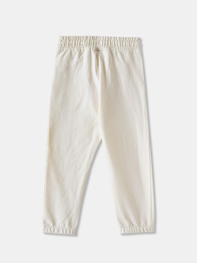 Girls Cotton Regular Fit Drawstring Waist Cuffed Hem Joggers