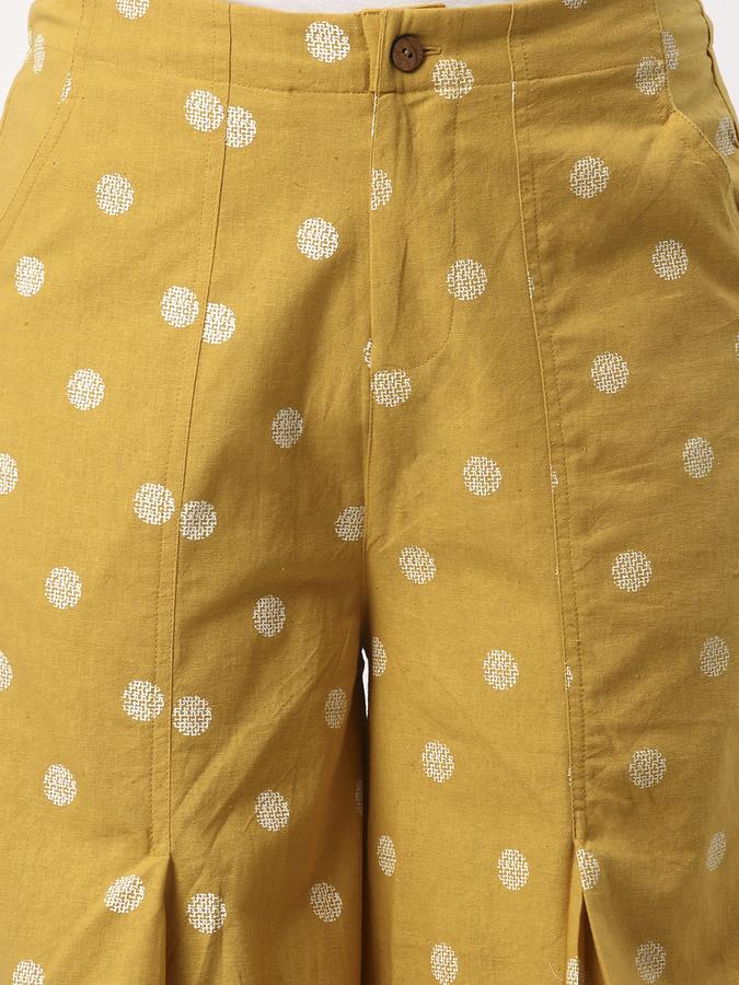 Women Cotton Harem Elasticated Waist Printed Trousers