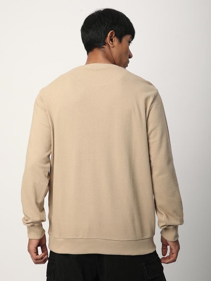 Men Cotton Regular Fit Crew Neck Solid Sweatshirt