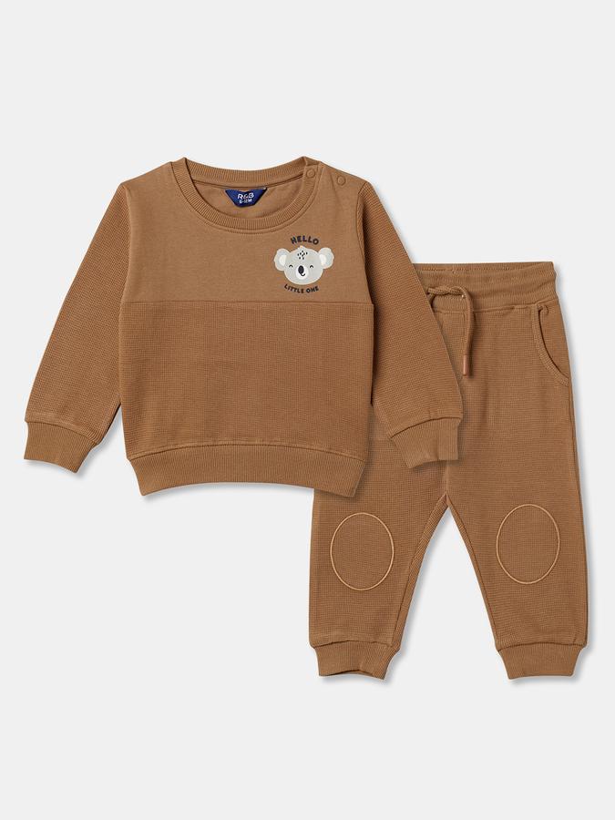 Boys Applique Full Sleeves SweaT-Shirt with Trousers Fashion Set