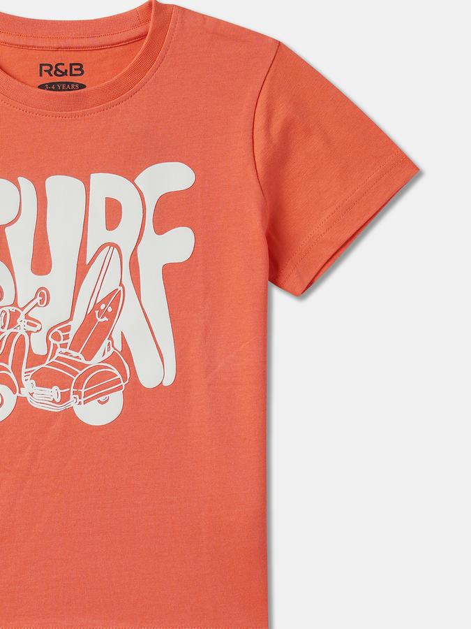 Boys Graphic Print Regular Fit Round-Neck T-Shirt image number 2