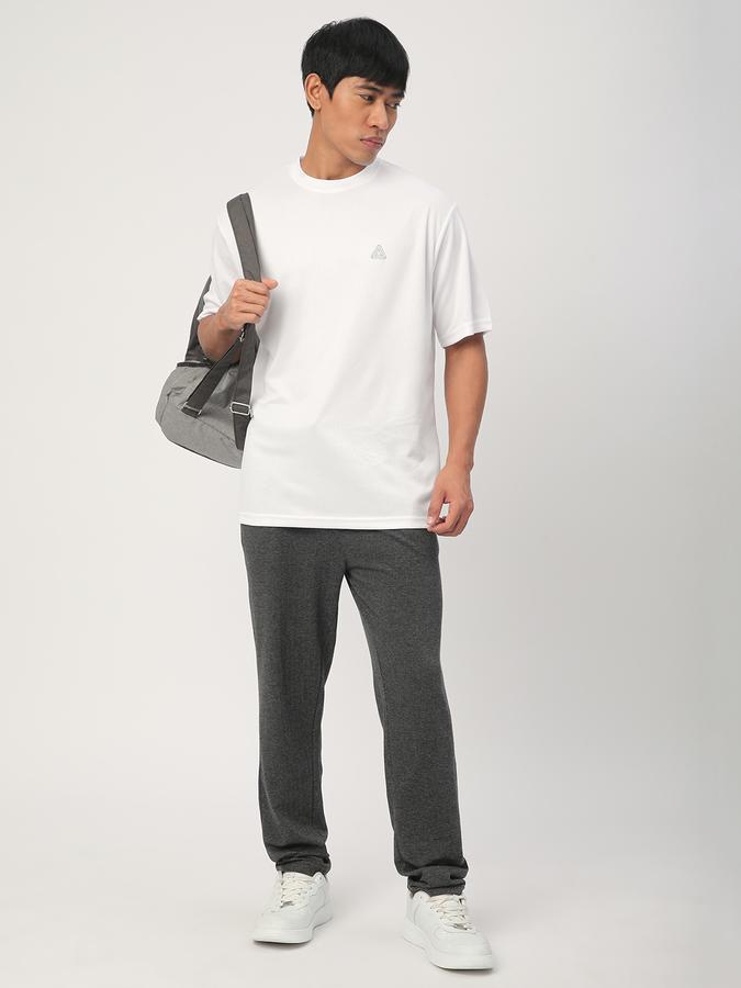 Men Cotton Regular Fit Drawstring Waist Open Hem Trackpants