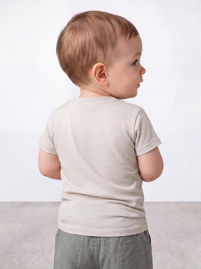 R&B Boys Grey Short sleeve Round Neck Little Exlplorers Typography Graphics Soft Touch Pure Cotton T-Shirt