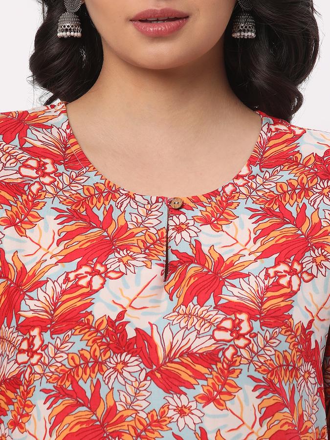 Women Floral Printed Straight Kurta image number 3