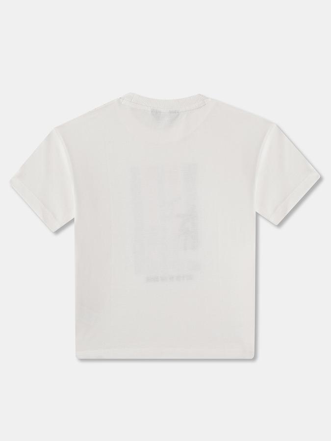R&B Boys' White Embellished T-Shirt