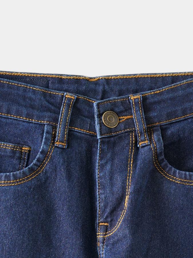 Boys Denim Regular Fit Button Waist Clean Look Jeans