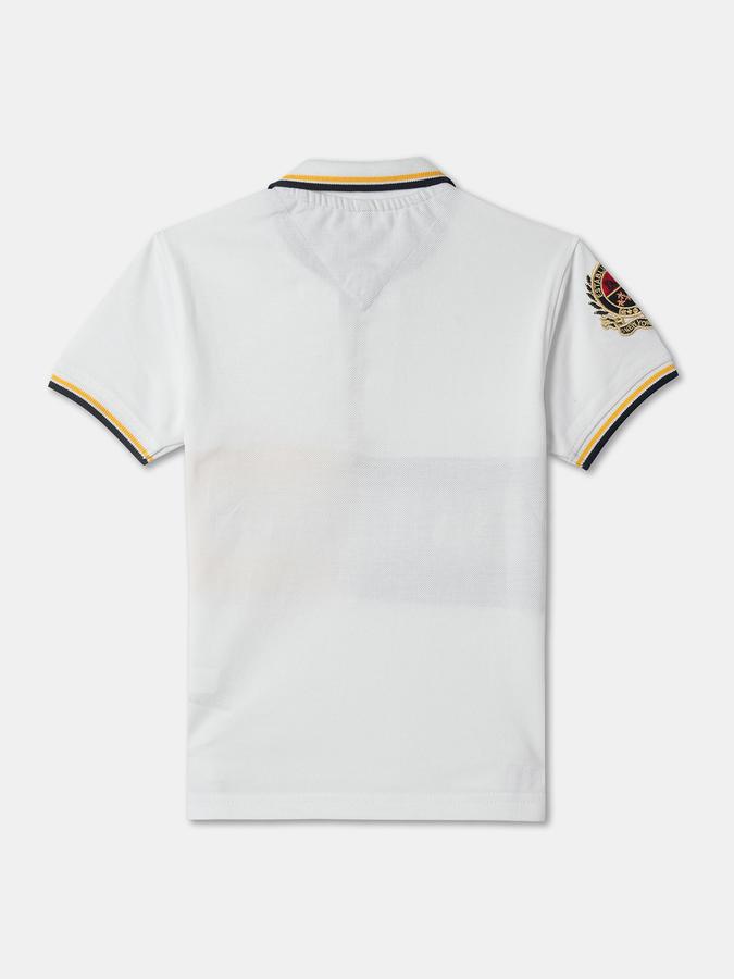 Boys Typographic Print Regular Fit Polo T-shirt image number 1