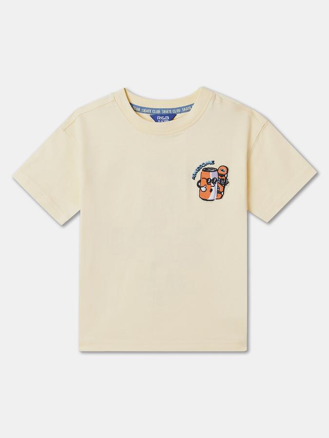 Boys Graphic Print Round-Neck Relaxed Fit T-Shirt