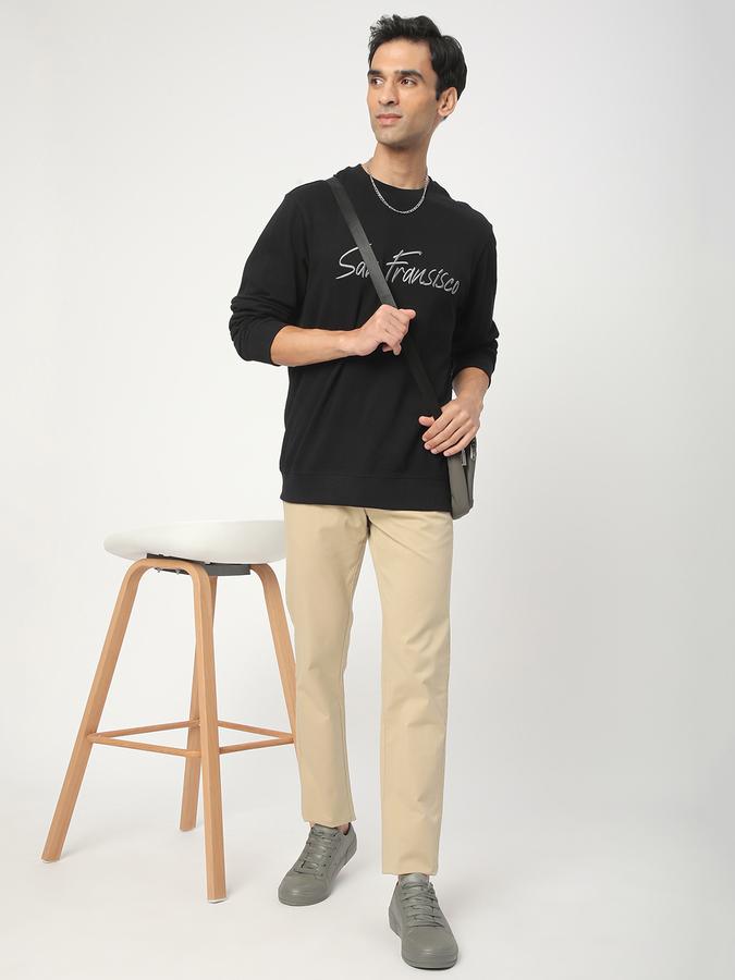 Men Cotton Regular Fit Crew Neck Graphic Sweatshirt