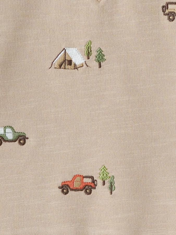 Boys Cotton Relaxed Fit Crew Neck Embroidered Sweatshirt