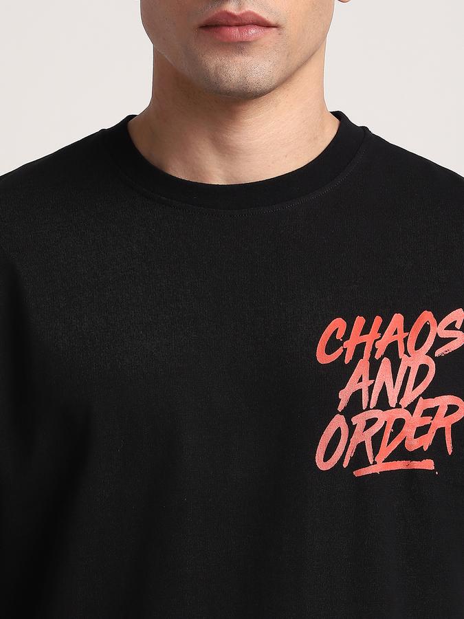 R&B Men's Black Printed T-Shirt