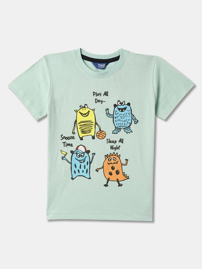 Boys Graphic Print T-Shirt & Pants Set image number 2