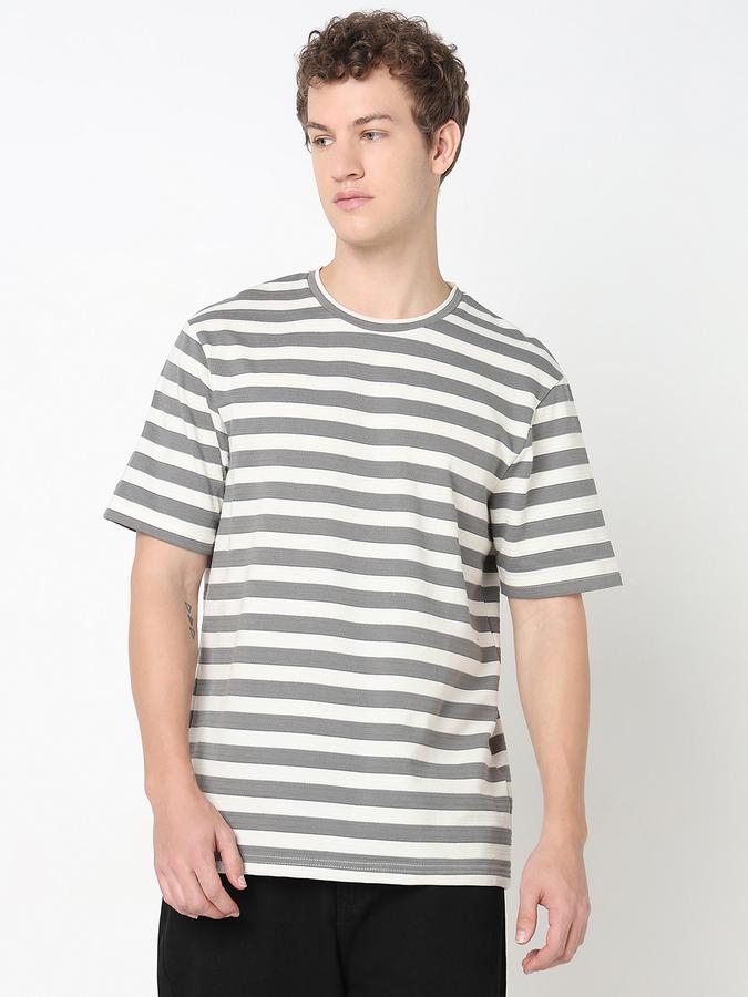 R&B MEN'S YOUNG MEN Short Sleeve STRIPE TEE - RELAX FIT