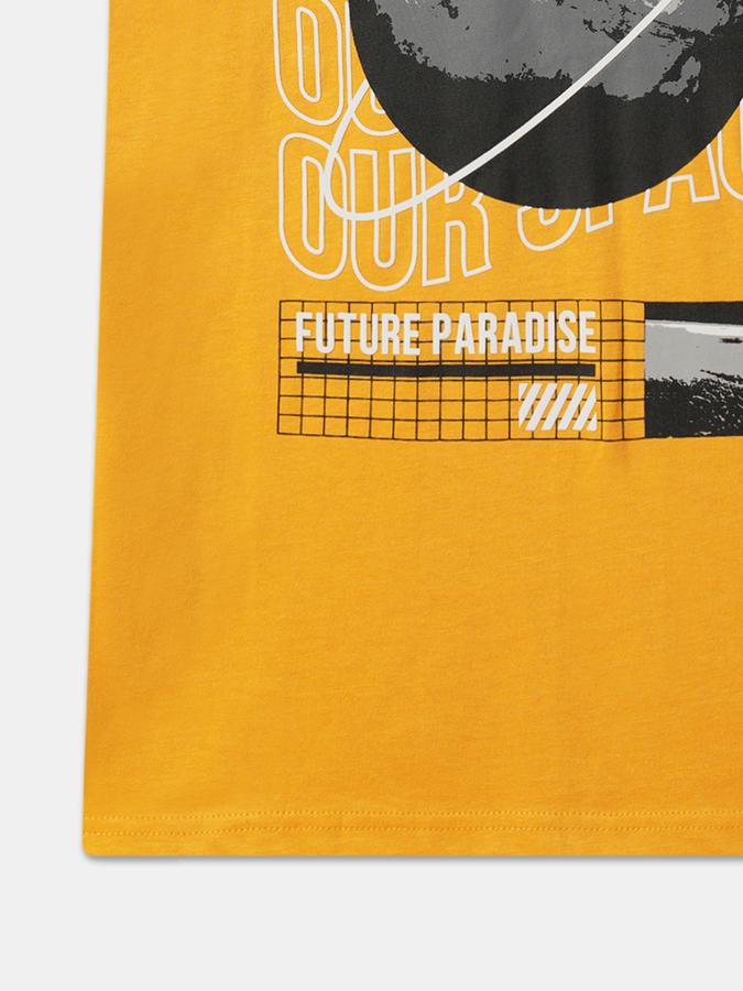 Boys Graphic Print Relaxed Fit Round-Neck T-Shirt image number 3