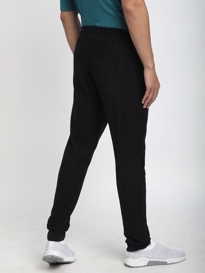 Men Cotton Regular Fit Drawstring Waist Cuffed Hem Trackpants