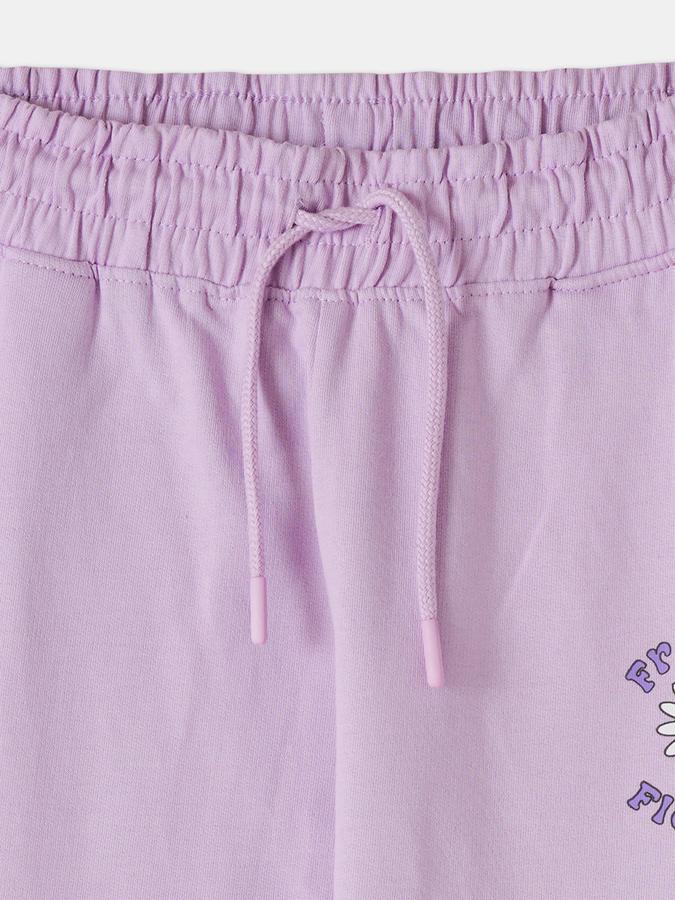 Girls Cotton Tapered Fit Drawstring Waist Cuffed Hem Joggers