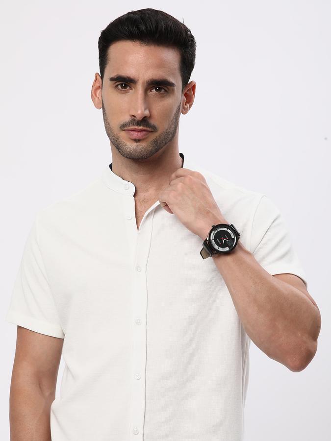R&B Men White Casual Shirts