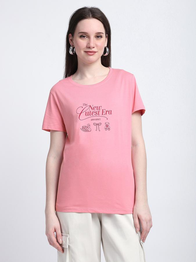 R&B Women Pink Graphic T-Shirt
