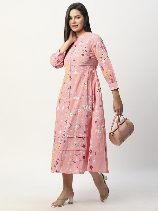 Women Rayon Regular Fit Mandarin Collar Printed Kurta
