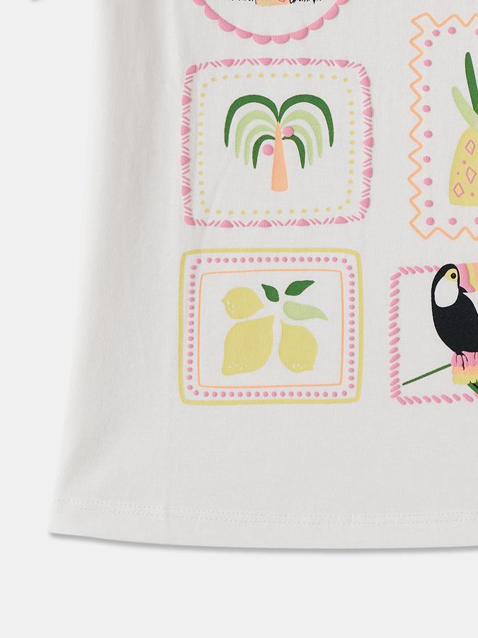 R&B Girls Graphic Print Pure Cotton Regular T Shirt image number 3
