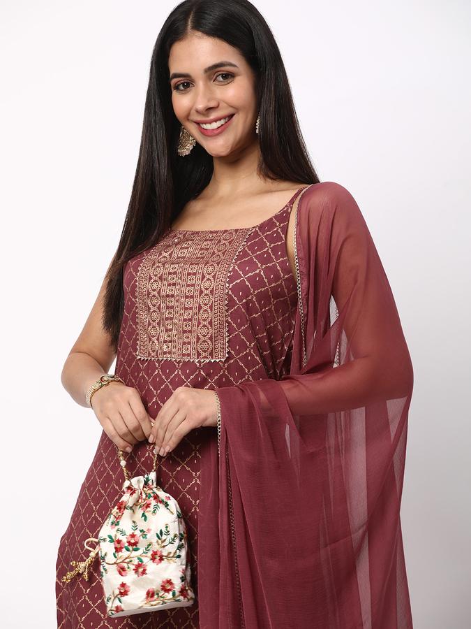 R&B Women Maroon Fusion Set