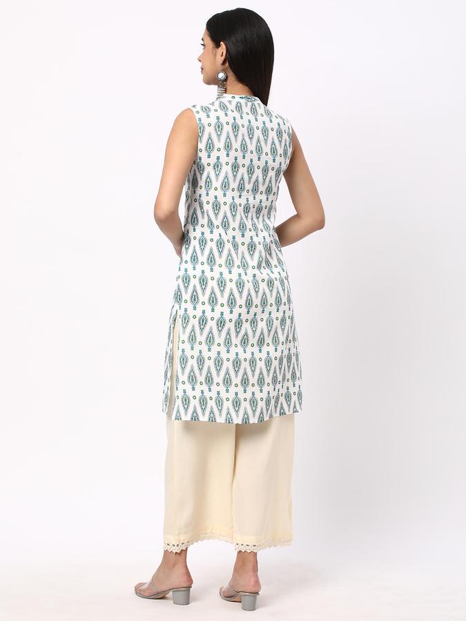 R&B Women's Printed Regular Straight Kurta Sleeveless image number 2