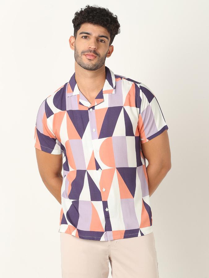 Cuban Collar Shirt with Short Sleeves image number 0