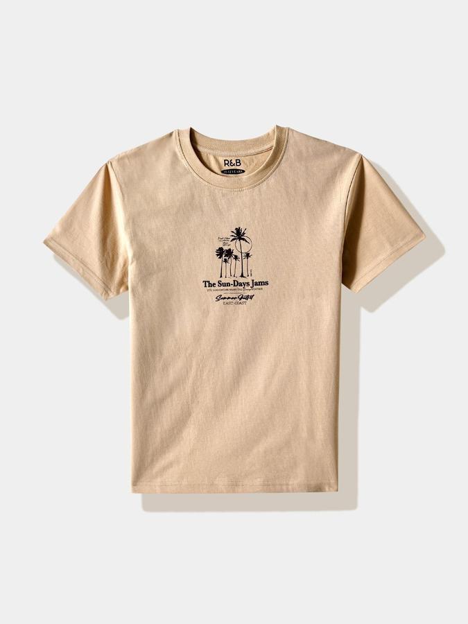 Boys Cotton Regular Fit Crew Neck Graphic T-shirt
