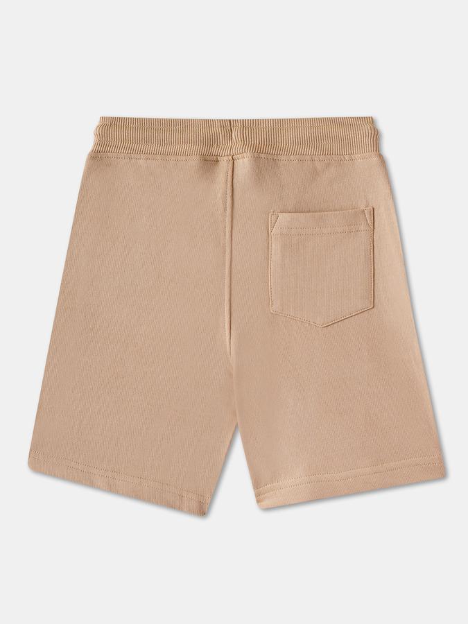 Boys Cotton Embroidered Mid Rise Drawstring Waist Clean Hem Shorts