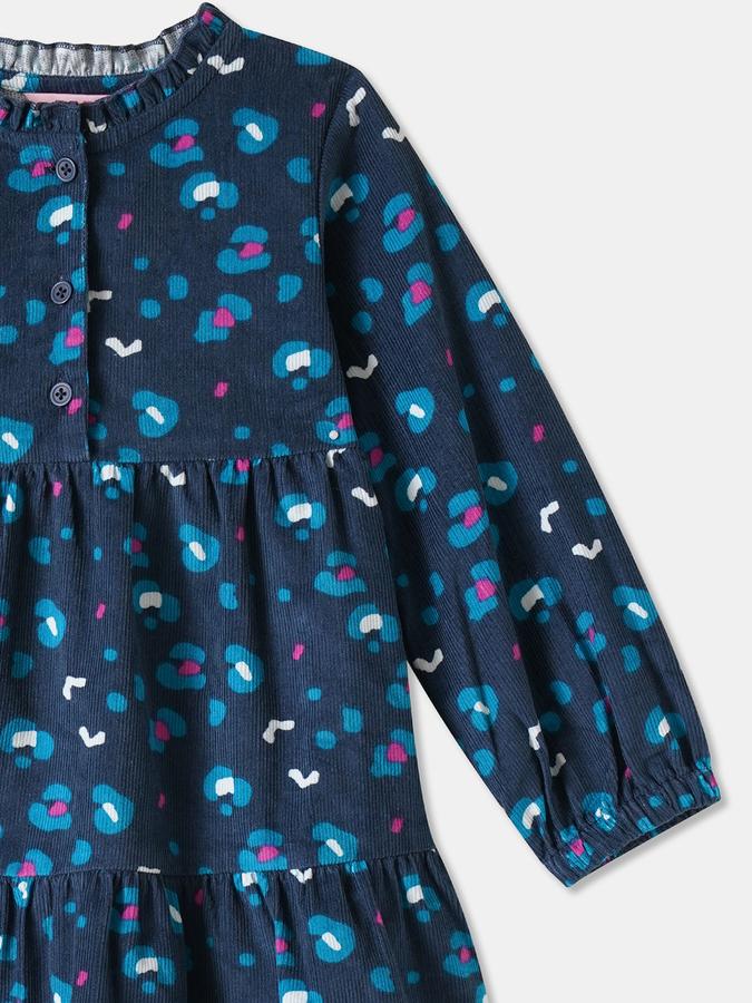 Girls Cotton Regular Fit Round Neck Printed Dress