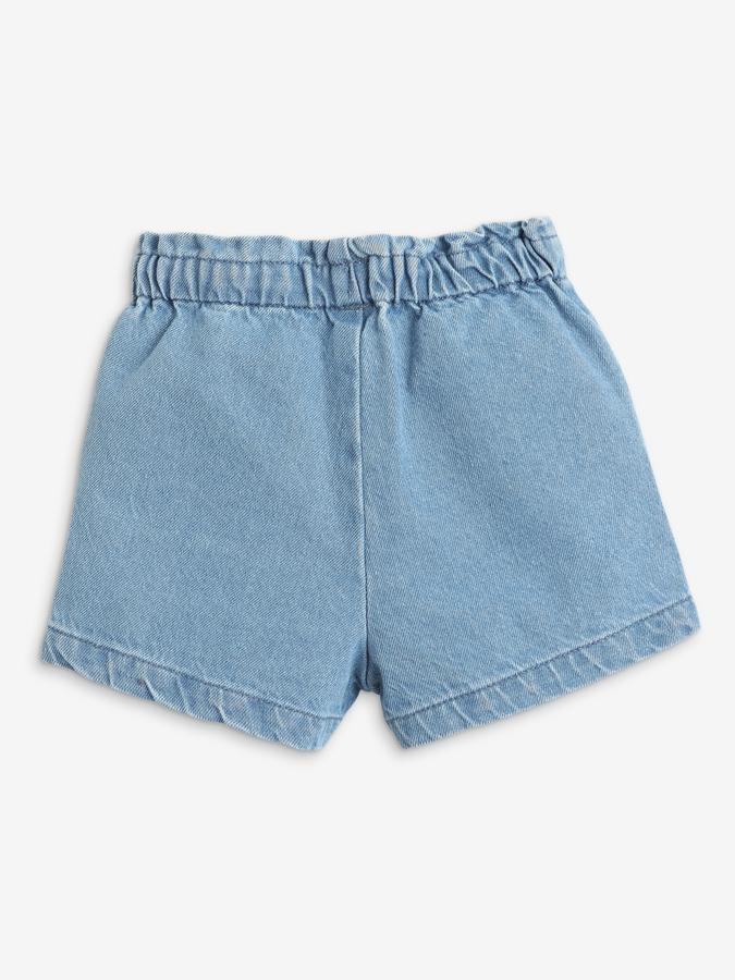 Girls Embroidered Regular Fit Shorts image number 3