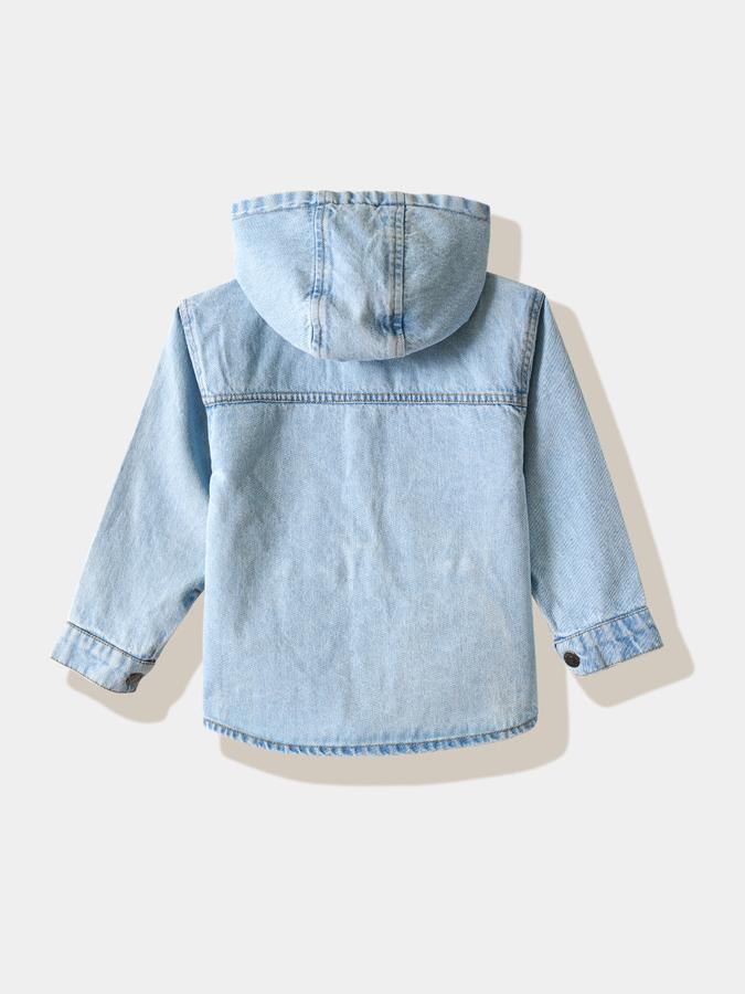 Boys Cotton Regular Fit Long Sleeve Hooded Shirt