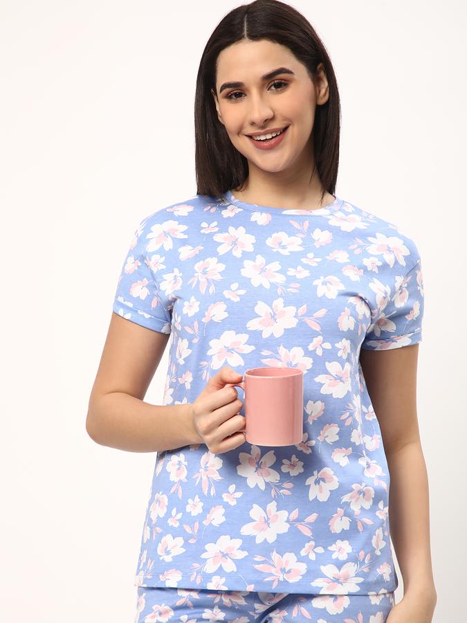 Women Floral Print T-Shirt & Pyjamas Set image number 0