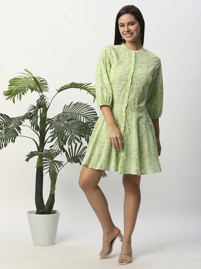 R&B Women's Green Printed Dress